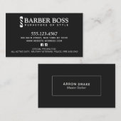 理容師ショップポールブラックアンドホワイトビジネスB 名刺 (正面/裏面)
