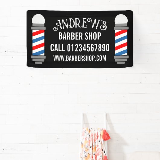 理容師ショップポールヘアサロン事業カスタム 横断幕 (インサイチュ)