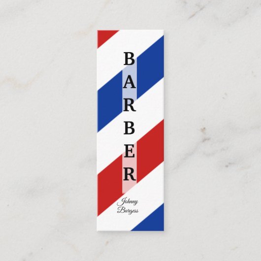 理容師ショップポールヘアドレッサープロフェッショナル モダン スキニー名刺 (正面)