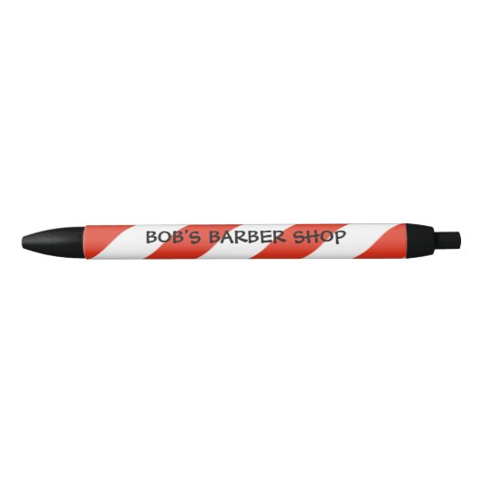 理容師ショップポールペンのカスタマイズ 黒ボールペン (正面)