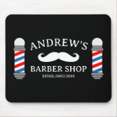 理容師ショップポール男性へマウスパッドのヘアサロン マウスパッド (正面)