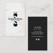 理容師ショップポール素朴ホワイトウッド 名刺 (正面/裏面)