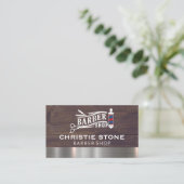 理容師ショップポール&はさみ 名刺 (スタンド正面)