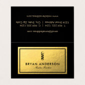 理容師ショップポール – 金フェイク箔折り畳み 名刺 (外部フラット)