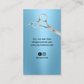 理容師ショップマスター理容師ブルーモダンバーバーショップ 名刺 (裏面)