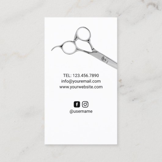 理容師ショップマスター理容師プロフェッショナルバーバーショップ 名刺 (裏面)