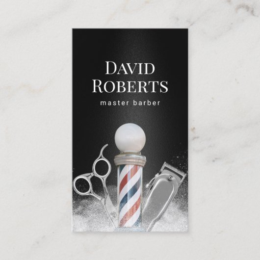 理容師ショップマスター理容師プロフェッショナルバーバーショップ 名刺 (正面)