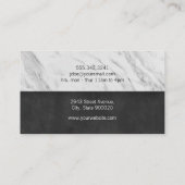 理容師ショップマーブルブラックお洒落モノグラム 名刺 (裏面)