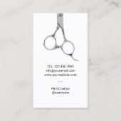 理容師ショップミニマリストブラック理容師ポールヘア 名刺 (裏面)