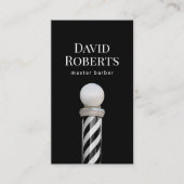 理容師ショップミニマリストブラック理容師ポールヘア 名刺 (正面)