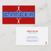 理容師ショップモダンホワイトレッド 名刺 (正面/裏面)