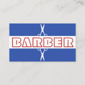 理容師ショップモダン赤い青の白の名刺 名刺 (正面)