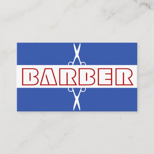 理容師ショップモダン赤い青の白の名刺 名刺 (正面)