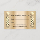 理容師ショップモダン金ゴールドバーバーショップ美容師 予約カード (裏面)