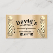 理容師ショップモダン金ゴールドバーバーショップ美容師 予約カード (正面)