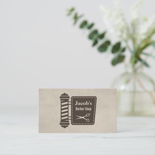 理容師ショップライトハサミのアイコン名刺 名刺 (スタンド正面)