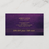 理容師ショップラグジュアリーパープルレザーロイヤリティパンチ 名刺 (裏面)