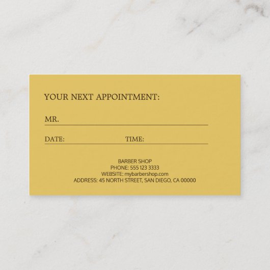 理容師ショップラグジュアリーロゴアポイントメントテンプレート 予約カード (裏面)