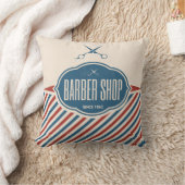 理容師ショップレトロラベルデザイナーアクセント枕 クッション (ブランケット)