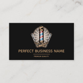 理容師ショップヴィンテージポールサロンロゴプロフェッショナル 名刺