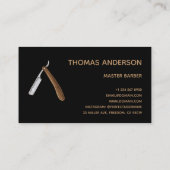 理容師ショップヴィンテージShave Razorロゴエレガント澄ん 名刺 (裏面)