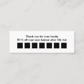 理容師ショップ予算ロイヤリティ報酬名刺 スキニー名刺 (裏面)