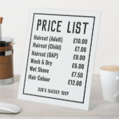 理容師ショップ価格表台座看板 台座サイン (インサイチュ)