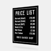 理容師ショップ価格表 アクリルサイン (傾斜)