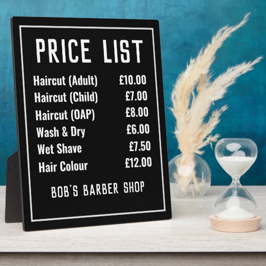 理容師ショップ価格表 フォトプラーク (側面)