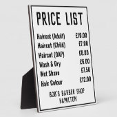 理容師ショップ価格表 フォトプラーク (側面)