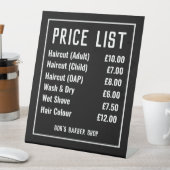 理容師ショップ価格表 台座サイン (インサイチュ)