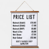 理容師ショップ価格表 吊り下げ型タペストリー (正面)