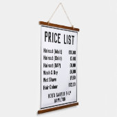 理容師ショップ価格表 吊り下げ型タペストリー (傾斜あり)