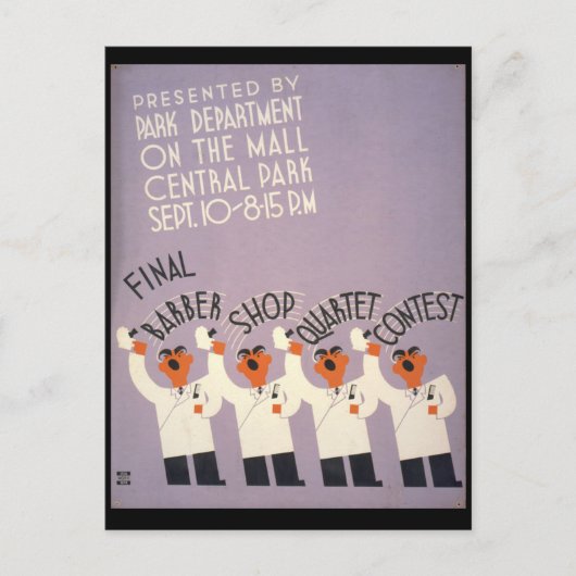 理容師ショップ四重奏団 ポストカード (正面)