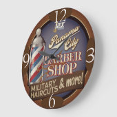 理容師ショップ時間 ラージ壁時計 (傾斜)