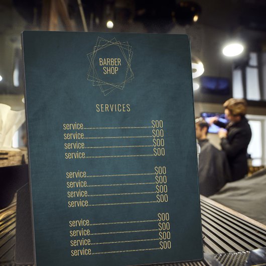 理容師ショップ海軍金ゴールドエレガント高級プライスリスト フォトプラーク