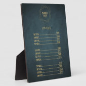 理容師ショップ海軍金ゴールドエレガント高級プライスリスト フォトプラーク (側面)