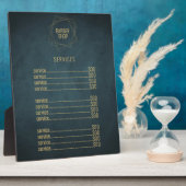 理容師ショップ海軍金ゴールドエレガント高級プライスリスト フォトプラーク (側面)