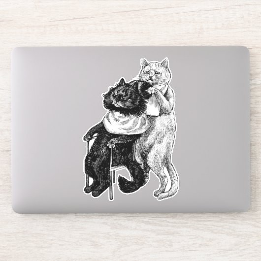 理容師ショップ猫の動物イラストレーションアート シール (コンピューター)