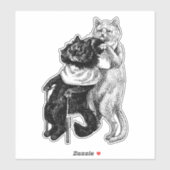 理容師ショップ猫の動物イラストレーションアート シール (シート)