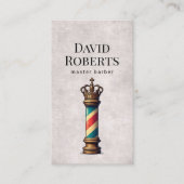 理容師ショップ王室の理容師ポールバーショップヘア 名刺 (正面)