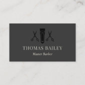 理容師ショップ用ブザーとハサミQR 名刺 (正面)