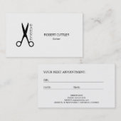 理容師ショップ白黒ロゴアポイントメントテンプレート 予約カード (正面/裏面)