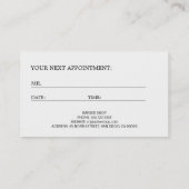 理容師ショップ白黒ロゴアポイントメントテンプレート 予約カード (裏面)