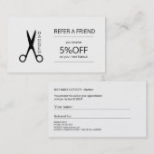 理容師ショップ白黒紹介テンプレート 紹介カード (正面/裏面)