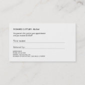 理容師ショップ白黒紹介テンプレート 紹介カード (裏面)