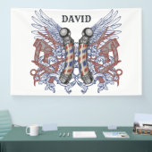 理容師ショップ美容師のパーソナライズ 横断幕 (トレードショー)