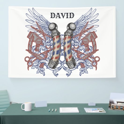 理容師ショップ美容師のパーソナライズ 横断幕 (トレードショー)