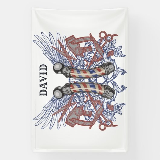 理容師ショップ美容師のパーソナライズ 横断幕 (縦)