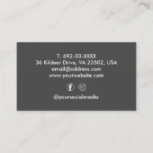 理容師ショップ美容師シザーズダークグレーカスタム 名刺 (裏面)